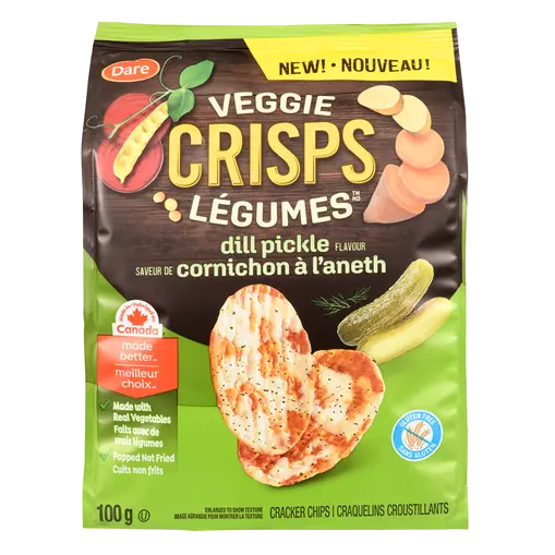 Veggie Crisps Cracker Chips Dill Pickle Flavour 100 g