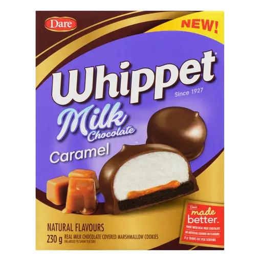 Whippet Chocolate Covered Marshmallow Cookies Milk Chocolate Caramel 230 g