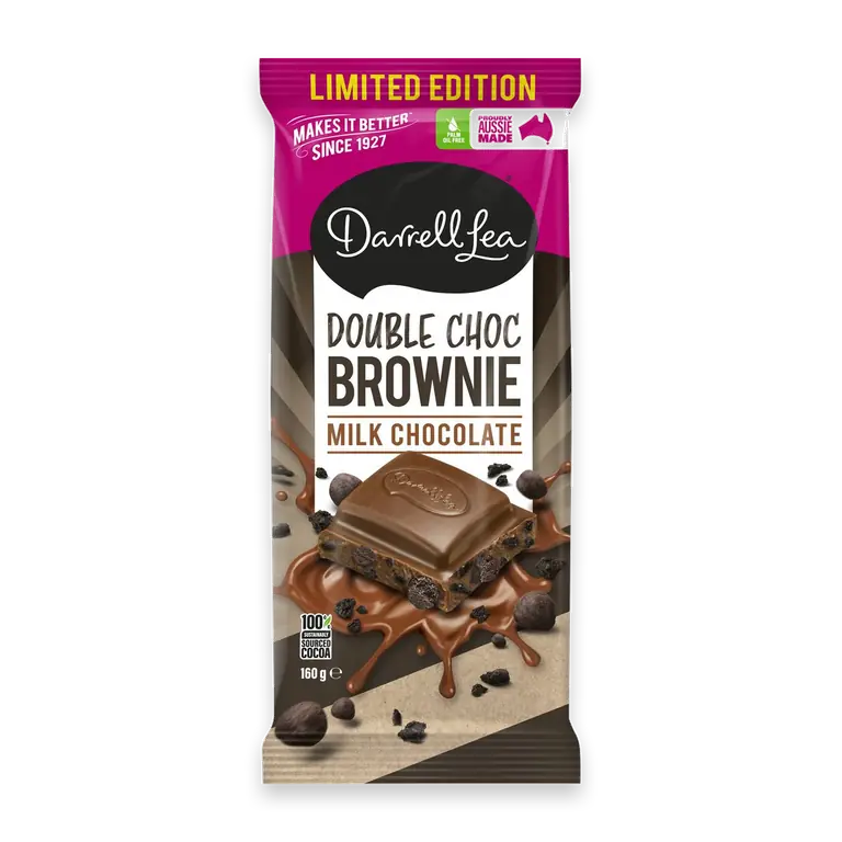 Double Choc Brownie Milk Chocolate Block