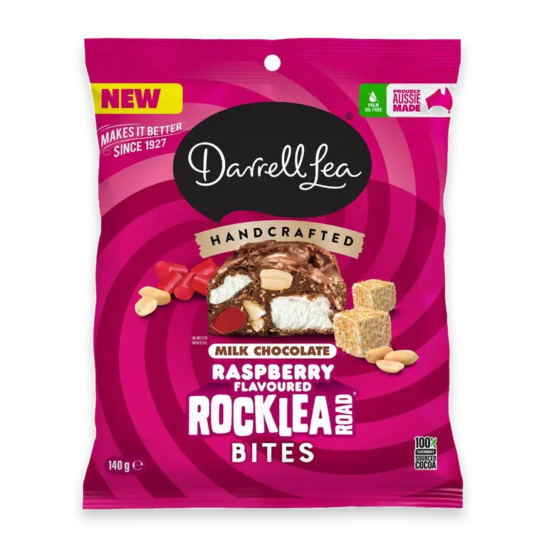 Milk Chocolate Raspberry Flavoured Rocklea Road Bites
