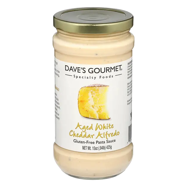 Gourmet Gluten Free Aged White Cheddar Alfredo Pasta Sauce