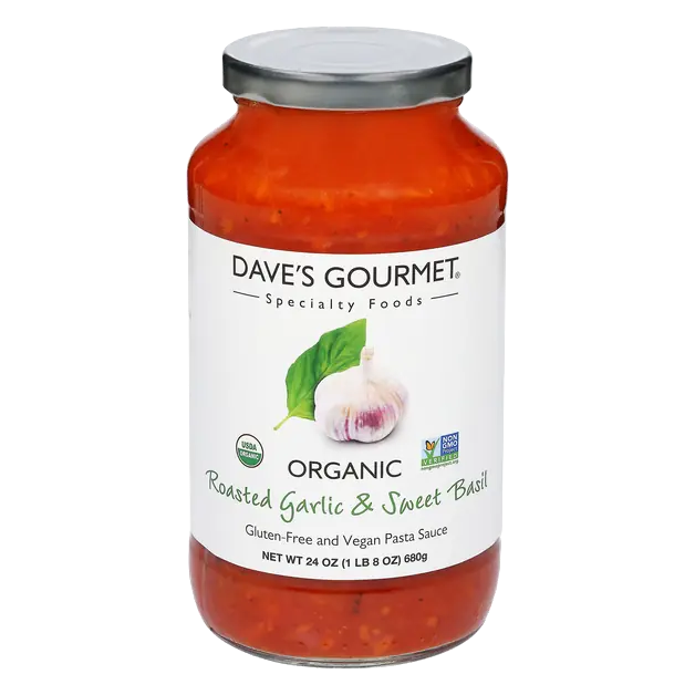 Organic Vegan Roasted Garlic & Sweet Basil Pasta Sauce