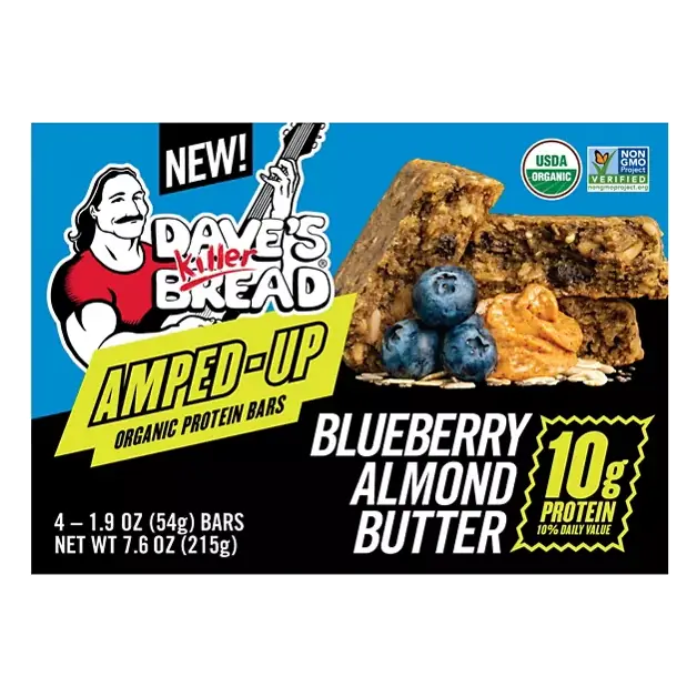 Amped-Up Organic Blueberry Almond Butter Protein Bars
