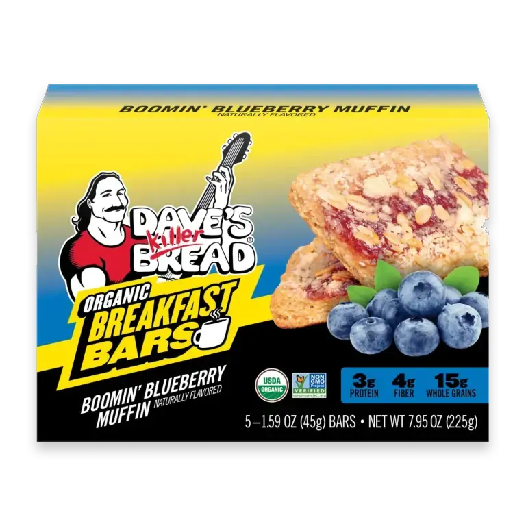Boomin' Blueberry Muffin Naturally Flavored Organic Breakfast Bars, 5 Count