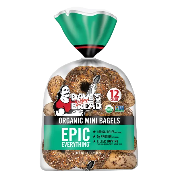 Organic Epic Everything Mini Whole Grain Bagels - 12ct