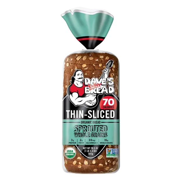 Organic Sprouted Whole Grains Thin Bread Sliced
