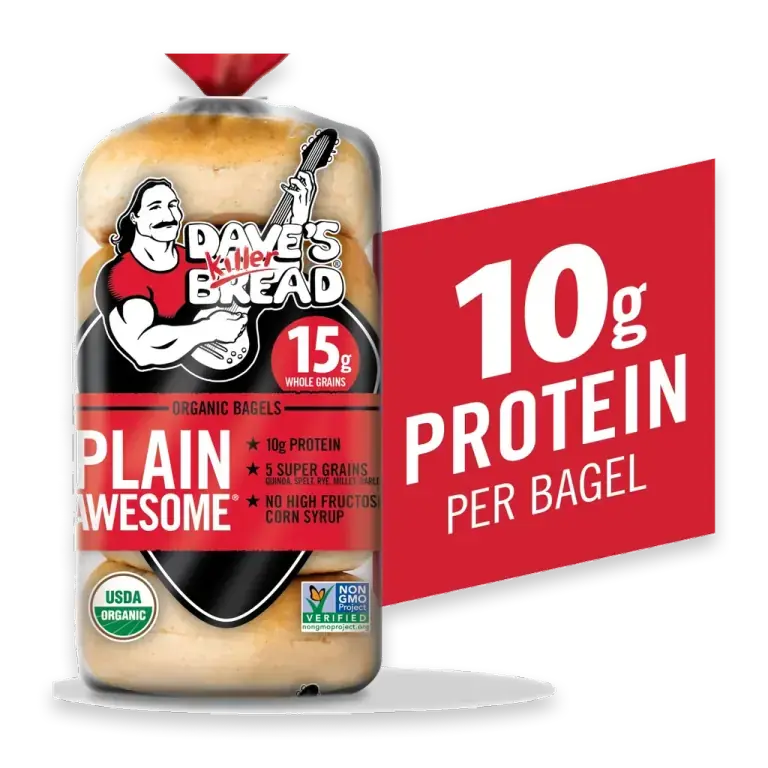 Plain Awesome Bagels, Organic Bagels, 5 Count