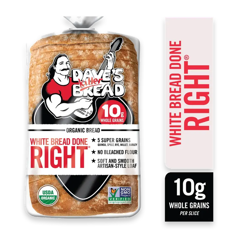 White Bread Done Right, Artisan-Style Organic White Bread, 24 oz Loaf