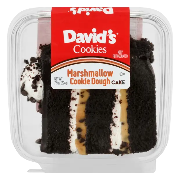 Marshmallow Cookie Dough Cake Slice