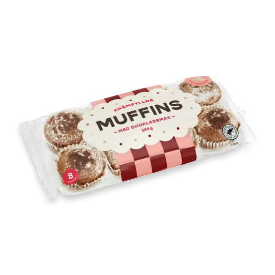 Chokladsmak Krämfyllda Muffins 8p