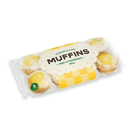 Citronsmak Krämfyllda Muffins 8p