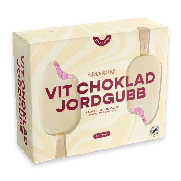 Jordgubb Vit Choklad Glass
