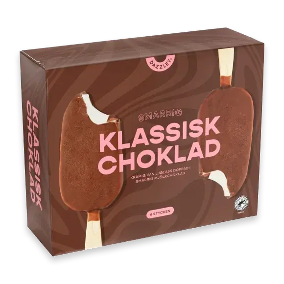 Klassisk Choklad Glasspinne