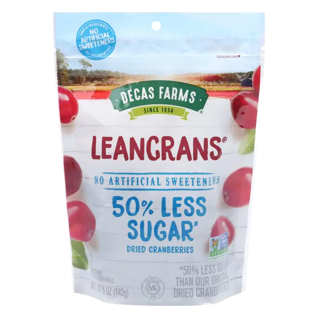 Leancrans 50% Less Sugar Dried Fruit Cranberries