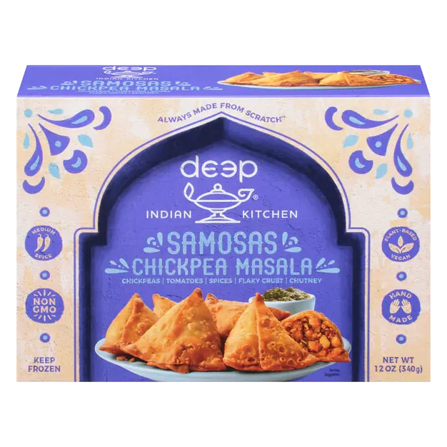 Plant-Based Vegan Samosas Chickpea Masala Frozen Meal