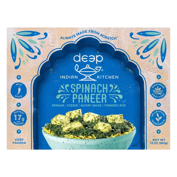 Vegetarian Meat-Free Mild Spinach Paneer Frozen Meal