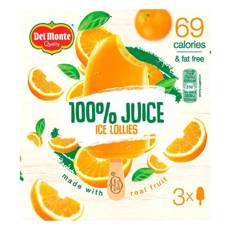 100% Orange Ice Lollies