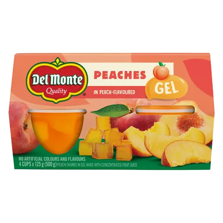 Diced Peaches In Peach Flavored Gel 4 x 125 g
