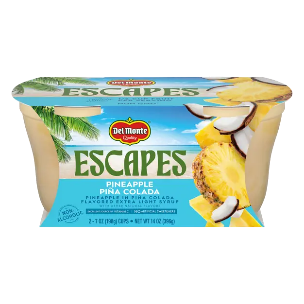 Escapes Non-Alcoholic Pineapple Pina Colada Fruit Cups - 2 ct