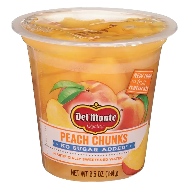 Del Monte Fruit Naturals Yellow Cling Peach Chunks In Artifically Sweetened Water No Sugar Added