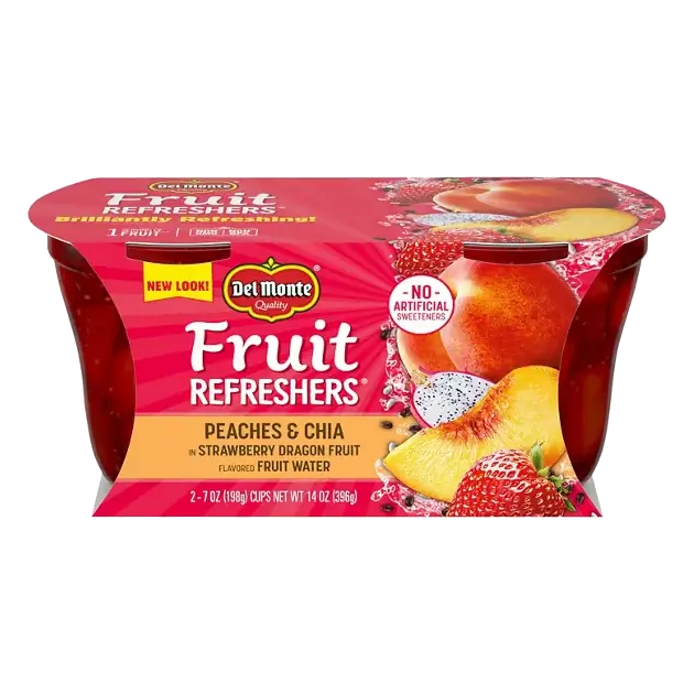 Fruit Refreshers Peaches & Chia in Strawberry Dragon Fruit Flavored Fruit Water