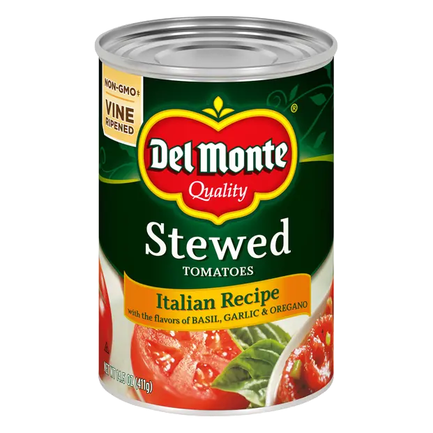 Italian Recipe Stewed Tomatoes with Basil Garlic & Oregano