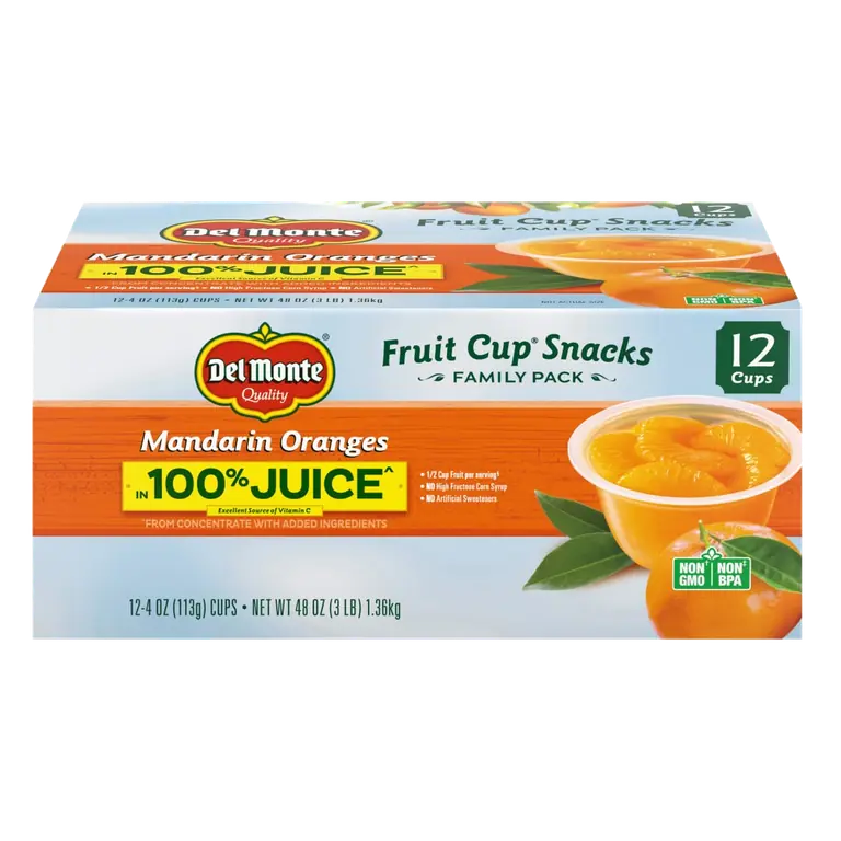 Mandarin Oranges in 100% Juice Fruit Cup Snacks