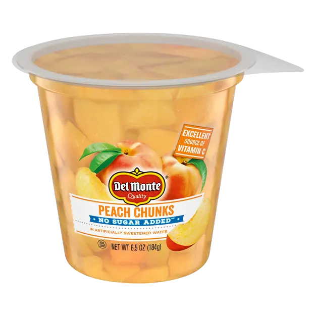 No Sugar Added Peach Chunks in Sweetened Water Fruit Cup