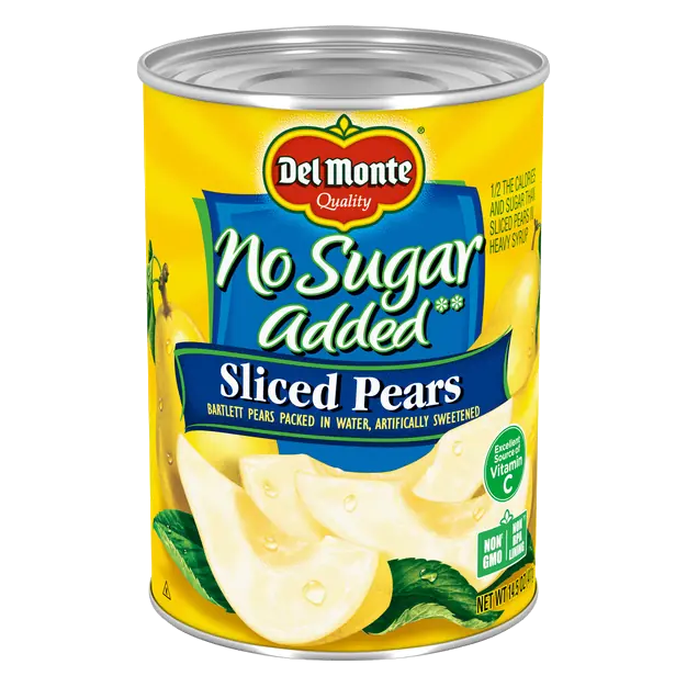 No Sugar Added Sliced Pears in Artificially Sweetened Water