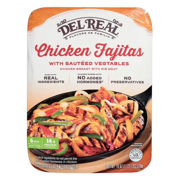 Del Real Chicken Fajitas with Sauteed Vegetables Refrigerated