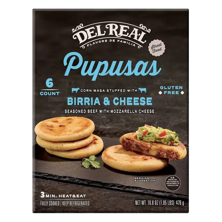 Del Real Foods Gluten Free Mini Pupusas Birria & Cheese, 16.8oz