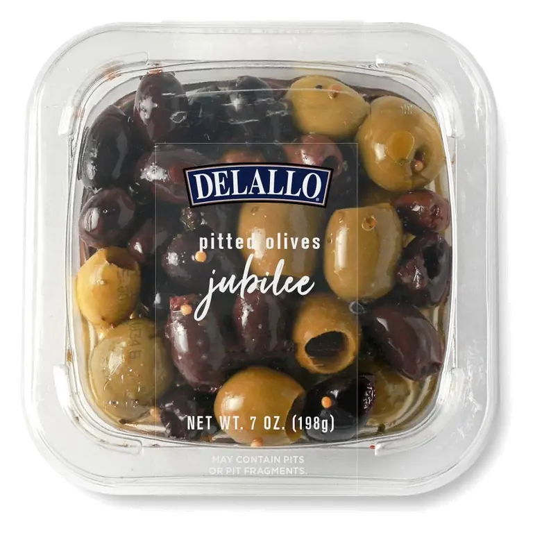 DeLallo Deli Fresh Pitted Olives Jubilee in Oil, 7oz