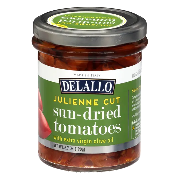 Julienne Cut Sun-Dried Tomatoes with Extra Virgin Olive Oil