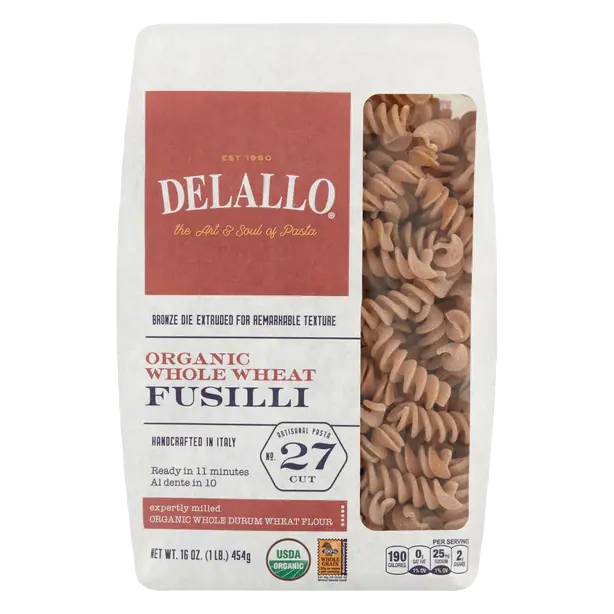 Organic Whole Grain Whole Wheat Fusilli Pasta