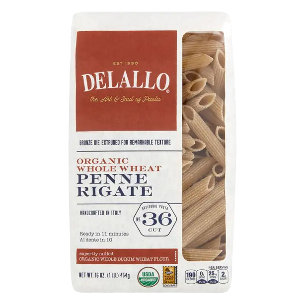 Organic Whole Grain Whole Wheat Penne Rigate Pasta