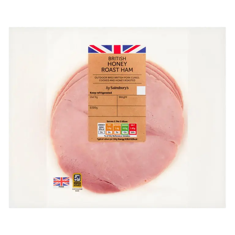 British Honey Roast Cooked Ham Slices x4 150g