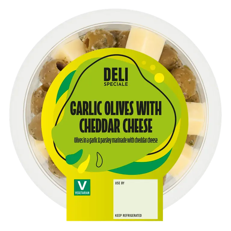 Deli Speciale Garlic Olives with Cheddar Cheese 150g