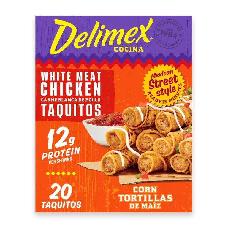 White Meat Chicken Taquitos Frozen Snacks, Box