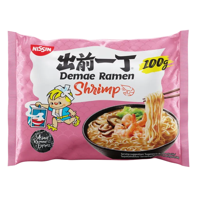 Nissin Demae Ramen Shrimp Instant Noodles 100g