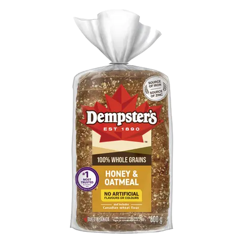 100% Whole Grains Bread Honey & Oatmeal 600 g