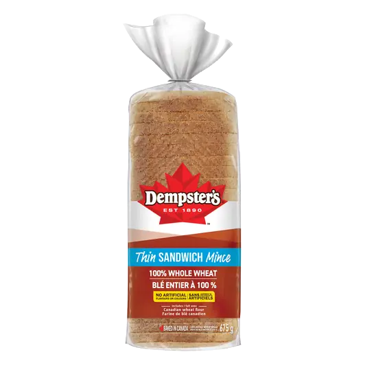 Dempster's Thin Sandwich Bread Whole Wheat 675 g