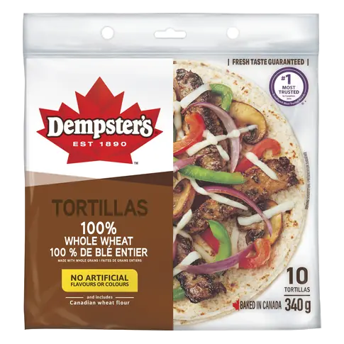 Tortillas 100% Whole Wheat Medium 340 g