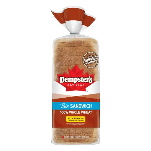 Sandwich Bread 100% Whole Wheat Thin 675 g