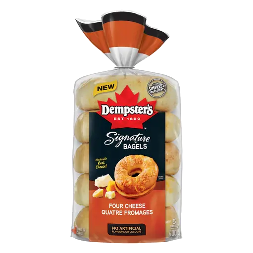 Signature Bagels Four Cheese 5 Pack 375 g