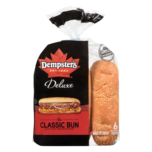 White Deluxe Sausage Buns 6 Pack