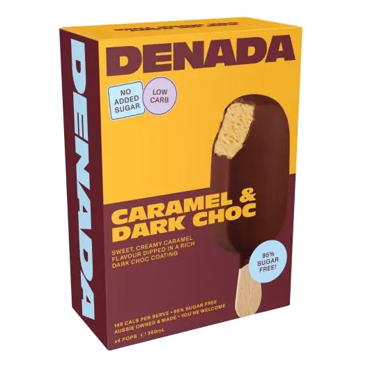 No Added Sugar Caramel & Dark Choc Pops 4 Pack