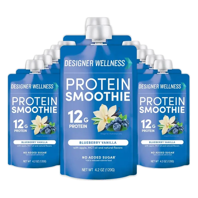 Designer Wellness Blueberry Vanilla Protein Smoothie, 12 Count