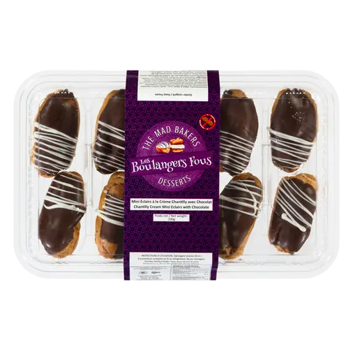 The Mad Bakers Mini Eclairs Chocolate 200 g (Frozen)