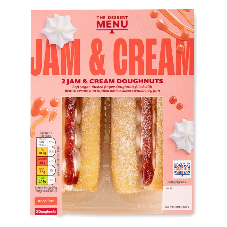 Jam & Cream Doughnuts 2 Pack