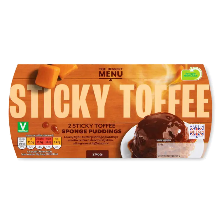Sticky Toffee Sponge Puddings 2 Pack
